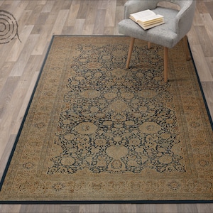 Antique With Classical Vinyl Floor Mat, Bronze Vinyl Mat, Brown Vinyl Rug, Retro Linoleum Rug, Kitchen Mat, Decorative Mat, Luxury Rug