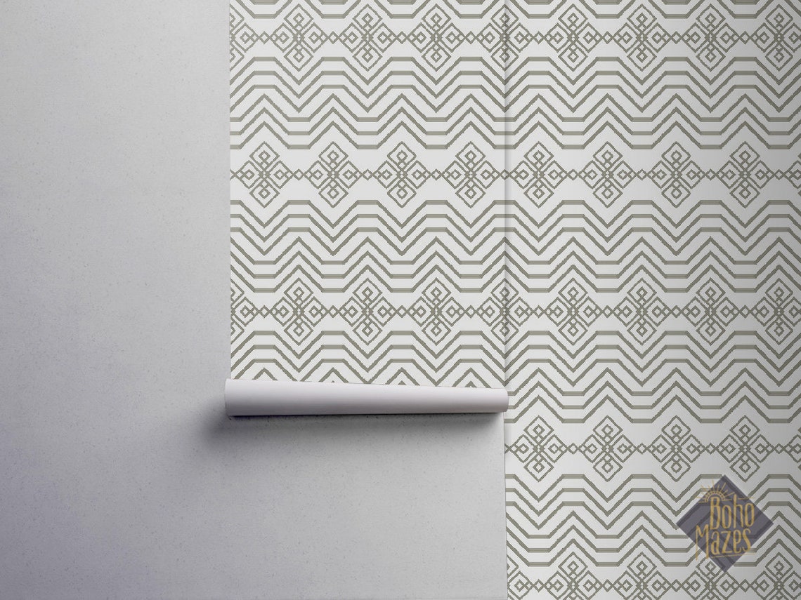 Wicker Geometric Wallpaper 60 Peel and Stick Wallpaper Etsy