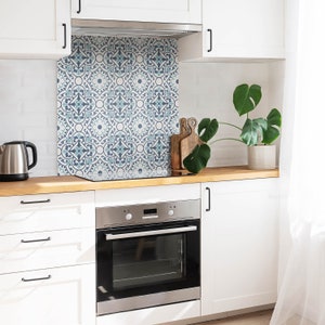 Stickers carrelage portugais, carreaux autocollants, autocollants pour carreaux de mosaïque, décalcomanie bleue décorative, autocollants pour carrelage, lot de 9