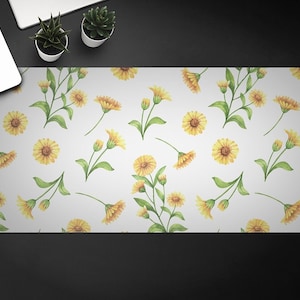 Woondecoratie Goudsbloem goudsbloem hoes, gepersonaliseerd kantoor, gemak van het werk, toetsenbordmat, verjaardagscadeau, op maat gemaakt bureauonderlegger