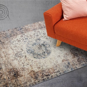 Abgenutzter Retro-Look Mit Mandala-Vinylmatte, Bronze-Vinylmatte, Blauer Vinylteppich, Klassischer Linoleumteppich, Bodenmatte, Wohnzimmerteppich