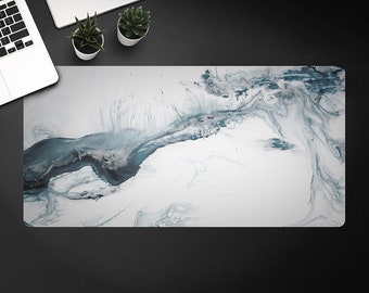 Tappetino Per Mouse Da Gioco XXL 80x40 Cm - Blu Con Bordi Cuciti, Base Antiscivolo In Gomma, Morbido Per Tastiera E Laptop, Accessorio Scrivania Per Donne