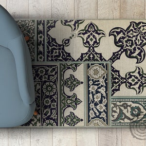 patterned By Albert Racinet Vinyl Floor Mat, Beige Vinyl Rug, Black Linoleum Rug, patterned Vinyl Mat, Floor Mat, Decorative Mat, Art Mat