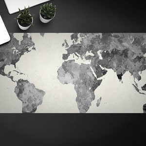 Alfombrilla de escritorio con mapa de acuarela para decoración del hogar, alfombrilla para teclado, papel secante para escritorio, protección para muebles, regalo de cumpleaños, almohadilla de escritorio personalizada