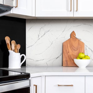 Bright Marble Panel Sticker, Peel and Stick Panels, Texture Panel Sticker, White Decal Decoration, Floor Panel Sticker