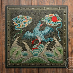 Chinese Design By Albert Racinet Vinyl Mat, Blue Vinyl Rug, Green Linoleum Rug, Nature Vinyl Mat, Kitchen Mat, Vinyl Flooring, Classical Rug