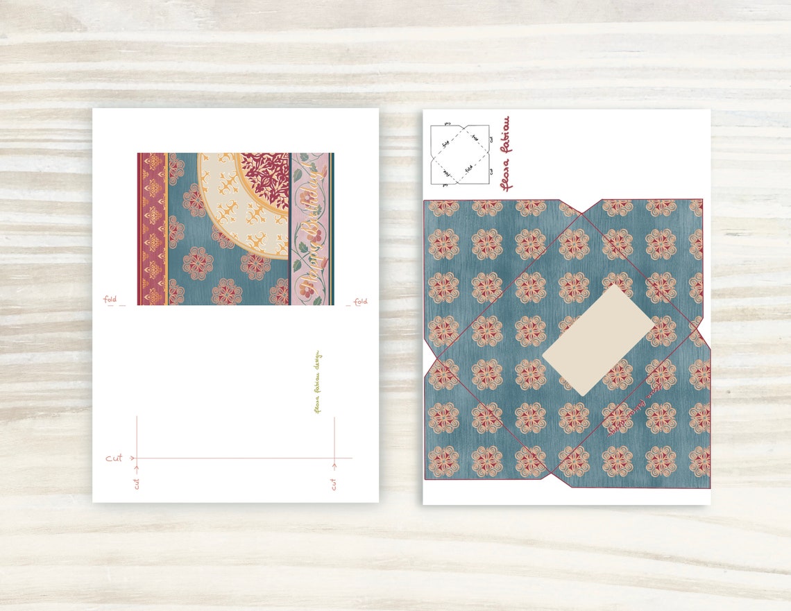 Printable Birthday Card and Envelope 4,25x5,510,8x14cm Digital Download