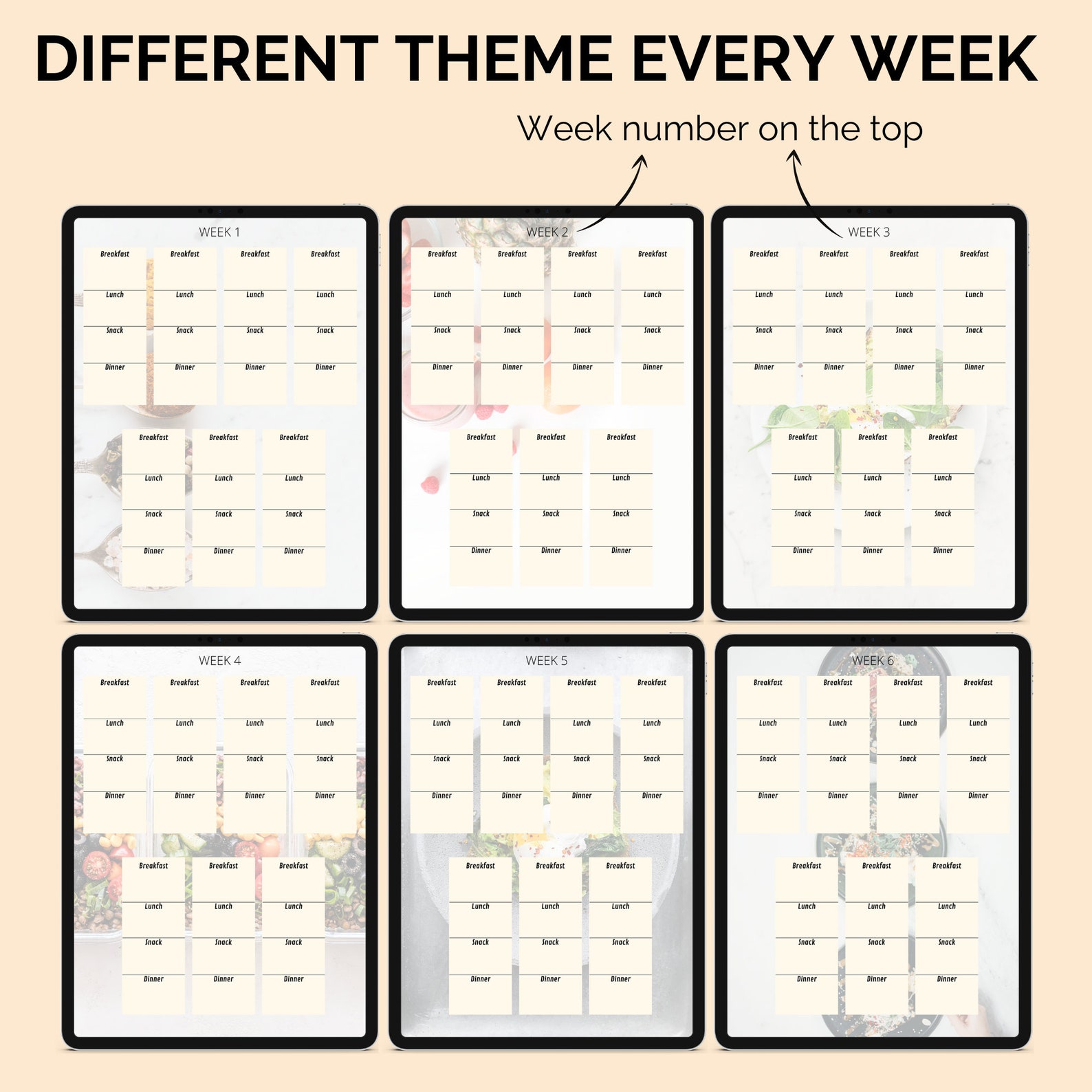Weekly Meal Food Planner Digital Recipes Book Printable Or Etsy