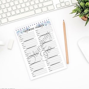 Printable Password List - Password Log - Password Keeper - Password Organiser - Password Tracker.