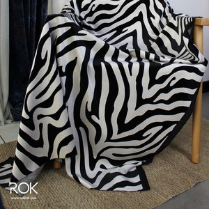 Zebra Pattern Black and White, Animal Pattern , Upholstery Velvet by Yards, High-End, Luxury and Soft Touch