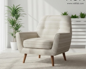 Stripe Outdoor Fabric – Beige Olefin Upholstery, Weather Resistant