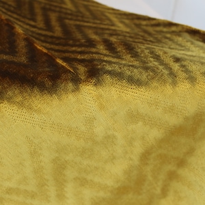 Yellow Chevron Upholstery Velvet by Yards, Modern Design, Jacquard, High-End, Luxury and Soft Touch