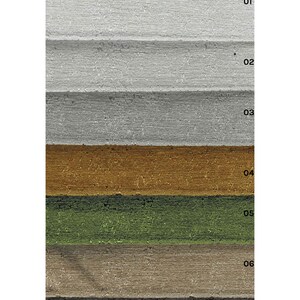 May include: A close-up of seven different wood grain samples. The samples are arranged vertically, with the top sample being a light gray and the bottom sample being a dark gray. The samples are numbered 01 through 07.