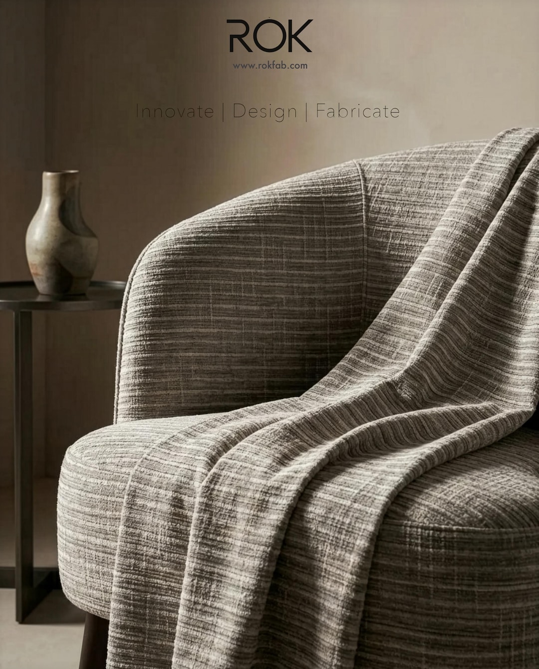 Striped Chenille Upholstery Fabric: Recycled Cotton Textured Weave Sofa ...