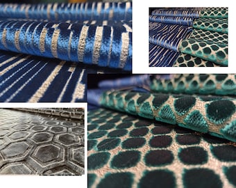 Blue, Green, Grey, Camel, Beige, Black Upholstery Velvet by Yards, Modern Design, Jacquard, High-End, Luxury and Soft Touch