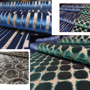 Blue, Green, Grey, Camel, Beige, Black Upholstery Velvet by Yards, Modern Design, Jacquard, High-End, Luxury and Soft Touch