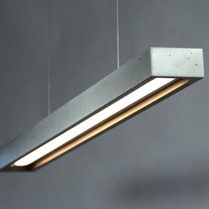 Betonlampe, Led-Licht, Industrielles Licht, lange Lampe, Lampe für Esszimmer, Pendelleuchte, Küchenlicht, Led-Lampe, Betonpendelleuchte Bild 1