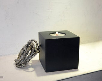 Modern Concrete Tea Light Holder, Minimalist Candle Decor