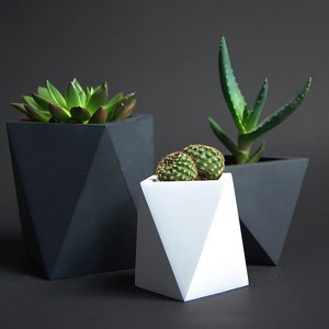 Concrete Planter, Concrete Planter Pots, Small Planter,  Scandinavian minimalist style, Table decor, Gift For Her, Black pots,  Home decor