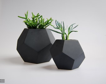 Vasi per fioriere in cemento, piccole fioriere, vasi per fioriere geometriche, fioriere per cactus, vasi succulenti in cemento, stile scandinavo, arredamento per ufficio, vaso