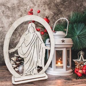 Beautiful Freestanding Oval Christ Christus Laser Cut Digital File 
