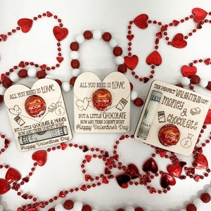 Cute Valentine Gift Money & Chocolate Holder Laser Cut Digital File | Original Funny Valentine&#39;s Day Gift | 3 Different Designs | Glowforge