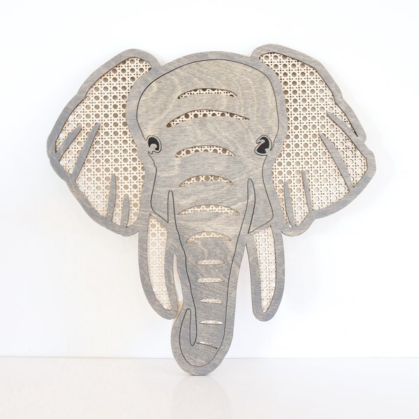 Laser Cut File | Elephant Nursery Decor | Elephant Sign | Elephant Wall Art | Elephant SVG | Elephant Head SVG | Elephant Head Cut Out |