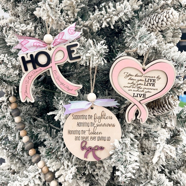 Breast Cancer Ornament Etsy