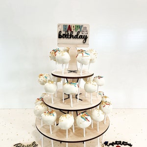 Support de plateau interchangeable Cake Pop Fichier numérique découpé au laser | plateau interchangeable pour fête | Bébé | Mariage | Forgelumineuse