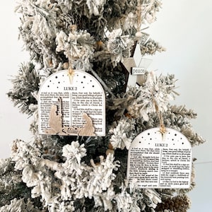 Stunning Luke 2 Bible Scripture Verses Nativity Christmas Ornament & Shelf Sitter w/ Easel Laser Cut Digital File | Jesus Birth | Glowforge
