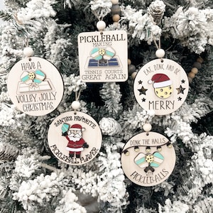 Funny Cute Pickleball Ornament Charm Laser Cut Digital File | Pickleball Christmas | Pickleball Gift | Pickleball Keychain | Glowforge
