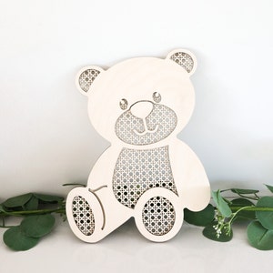 Laser Cut Digital File Teddy Bear | Rattan Teddy Bear | Cute Teddy Bear | Teddy Bear Nursery | Boho Teddy Bear SVG | Glowforge