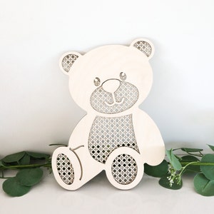 Arquivo digital cortado a laser de urso de pelúcia | Urso de pelúcia de vime | Urso de pelúcia fofo | Berçário de ursos de pelúcia | Urso de pelúcia boho SVG | Glowforge