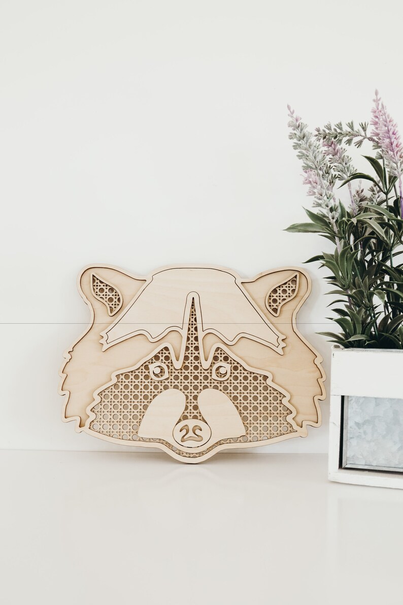 Rattan Racoon Laser Cut File | Raccoon Cut File | Rattan Raccoon | Raccoon Nursery ...