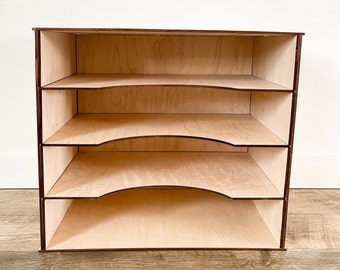 Organizational Storage Shelf Laser Cut Digital File | Shop Organization | Wood & Acrylic Storage | Storage Solutions  | Glowforge Organizer
