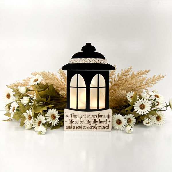 Beautiful Memorial "The Light Remains" & "This Light Shines" Freestanding Lighted Lantern Laser Cut Digital File | Grief | Loss | Glowforge