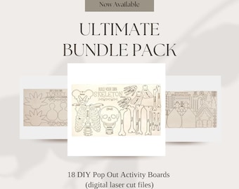 Ultimate DIY Pop-Out Activity Board Laser Cut File SVG Bundle | 18 Designs | Build Your Own | Christmas | Halloween | Easter + More