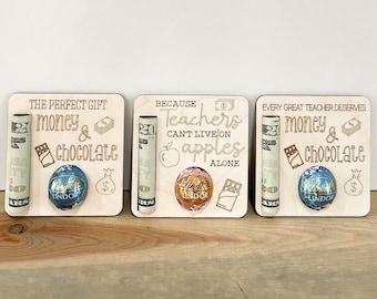 Cute Gift Money & Chocolate Holder Laser Cut File | Original Teacher Gift | 3 Different Designs | Glowforge