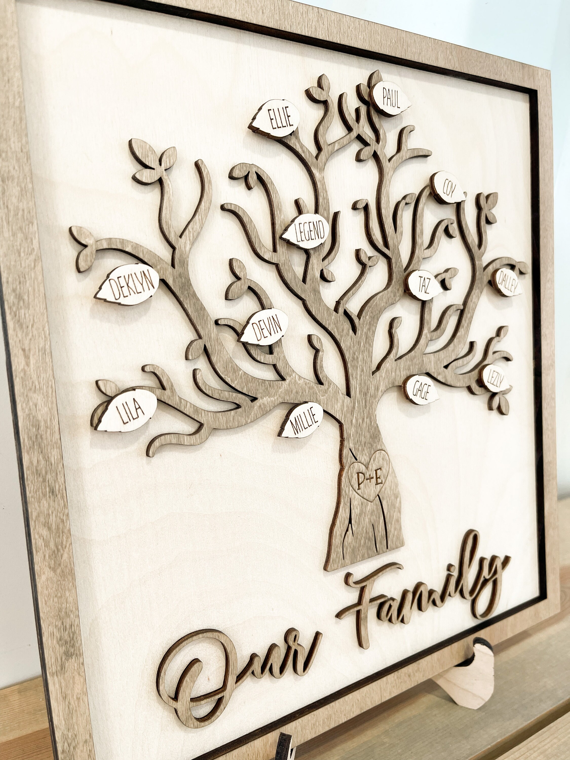 Customizable Family Tree Laser Cut Digital File Easel File Included Customizable Family Tree Laser Cut Digital File Easel File Included