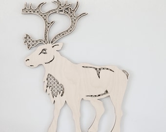 Lasergesneden digitaal bestand | Rendier-SVG | Rotan rendier | Boho-rendier | Rendierdecoratie | Rendierbord | Houten rendier | Glowforge