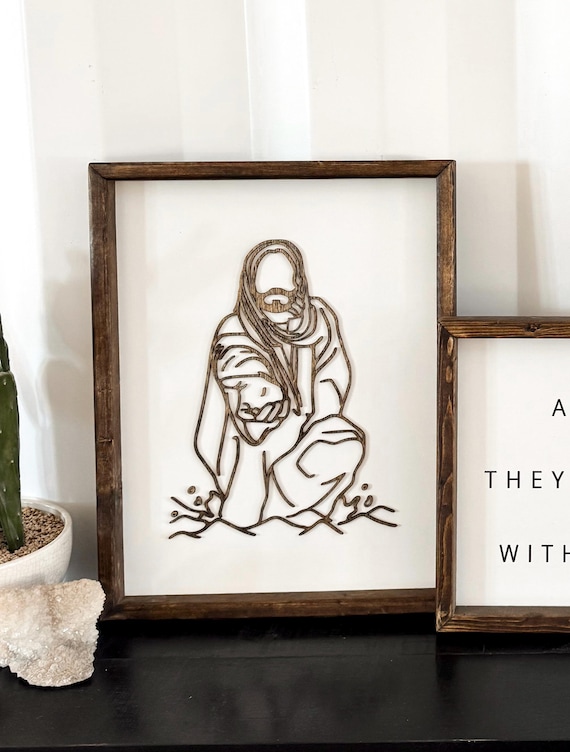 Stunning Jesus Christ Reaching to Rescue Minimalistic Line Art Laser Cut Digital File | Wood Jesus | Jesus Saves | Faith | Church | SVG
