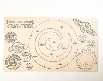 school project solar system Build Your Own Solar System Learning Mobile and/or Wall Hanging Laser Cut Digital File | Planet DIY Color Paint Science Project | Glowforge