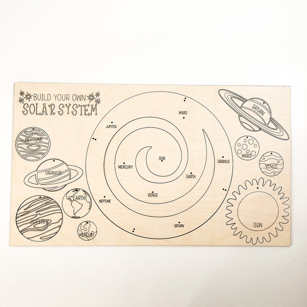 Build Your Own Solar System Learning Mobile and/or Wall Hanging Laser Cut Digital File | Planet DIY Color Paint Science Project | Glowforge