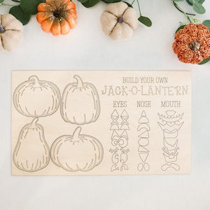 Build Your Own Jack-O-Lantern Laser Cut Digital File | Cute Halloween Activity For Kids | Interchangeable Pumpkin Fall Decor | Glowforge