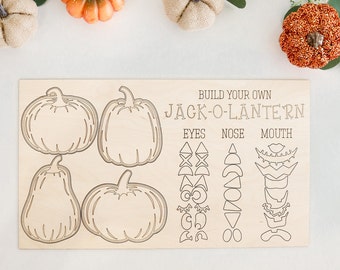 Build Your Own Jack-O-Lantern Laser Cut Digital File | Cute Halloween Activity For Kids | Interchangeable Pumpkin Fall Decor | Glowforge