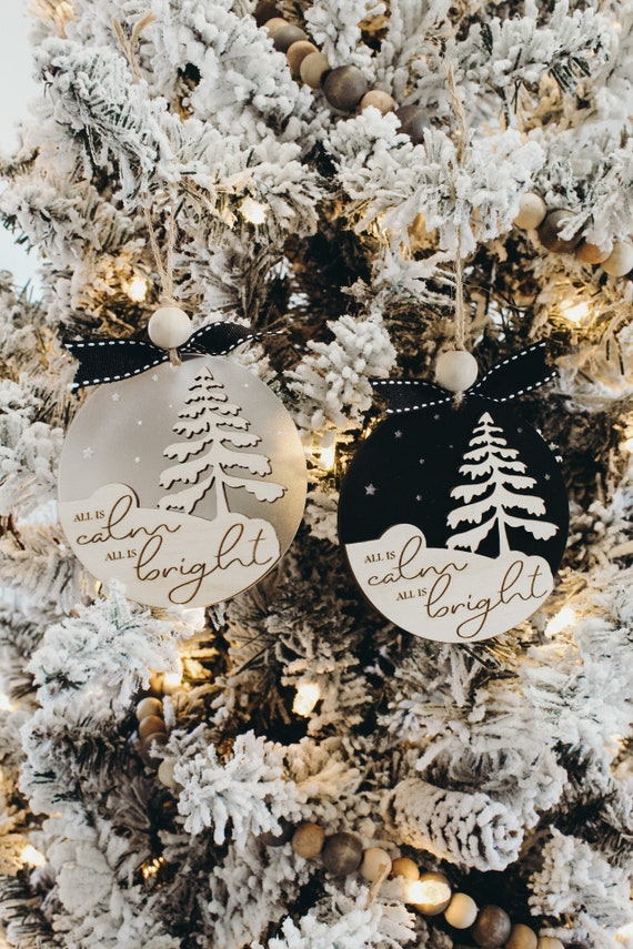 All is Calm Laser Cut File 3D Wood Ornaments SVG Laser Christmas Cut File  Wood and Acrylic Cut File Christmas Ornament Glowforge 