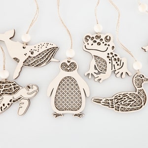 Laser Cut File | Rattan Keychains | Laser Cut File | Small Rattan Animals | Rattan Animal Rear View Mirror SVG | Car Charms | Glowforge