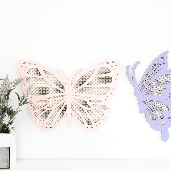 Laser Cut File | Rattan Butterfly | Boho Butterflies | Rattan SVG| Butterfly Nursery | Cane | Butterfly Sign | Girl Room | Butterfly Decor