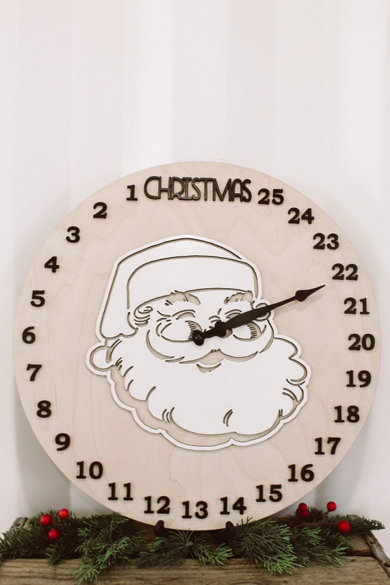 Christmas Countdown Clock Laser Cut File | Santa, Nativity