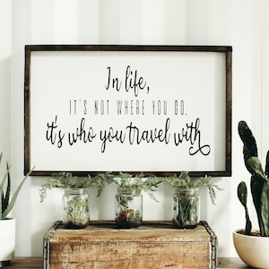 Nella vita, non è dove viaggi, è con chi viaggi File digitale tagliato al laser / Cartello d'amore carino / Decorazioni per matrimoni / Viaggi / Glowforge
